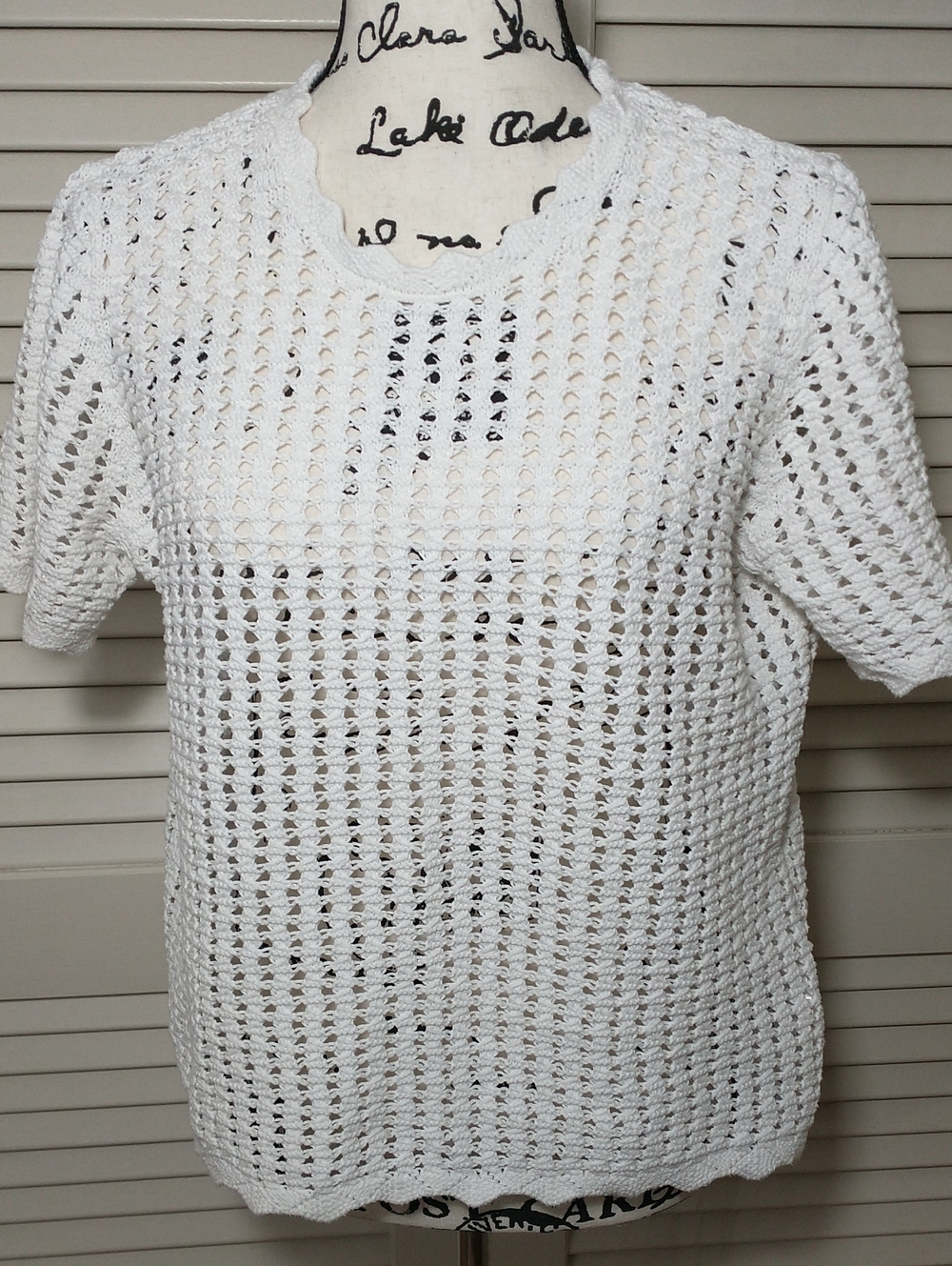 LIKE NEW Gap Crochet Knit Sweater, 100% Cotton, Size L, Cottage Core, Gram Core